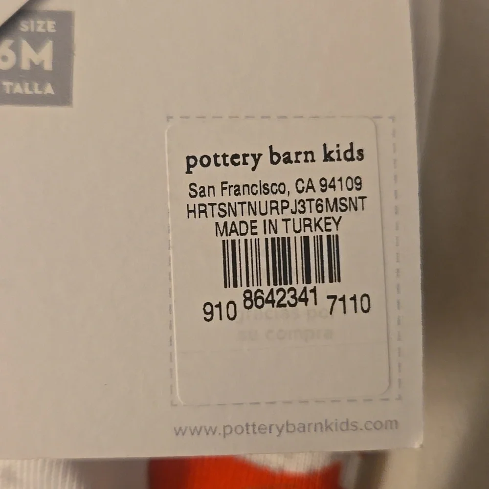 New With Tags Pottery Barn Kids PJs 3-6 months - Picture 5 of 5